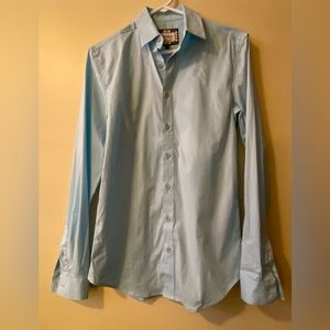 Siksilk women’s baby blue button down dress shirt size XS